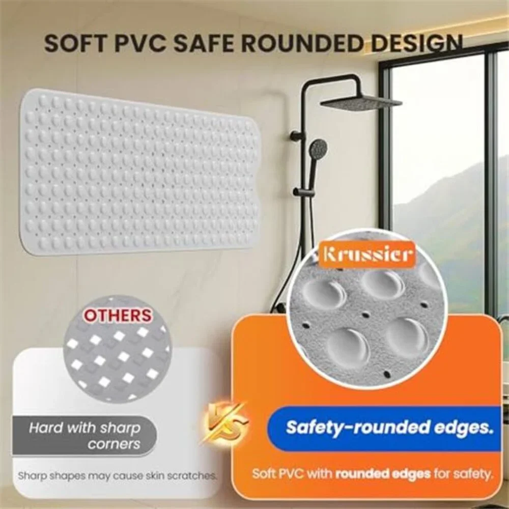 Non Slip Bath Tub Mat Extra Large Shower Mat Suction Cups Machine Washable